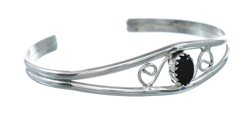 Genuine Sterling Silver Navajo Onyx Cuff Bracelet NN20121